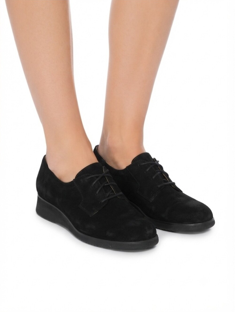 Salvatore Ferragamo Black Suede Lace-Up Flats Size 8.5